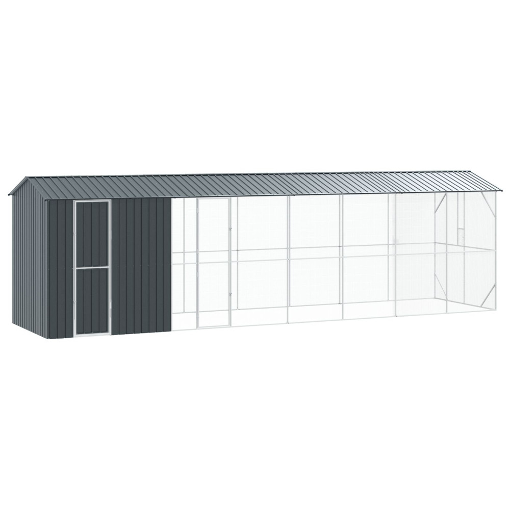 Produktbild för Fågelbur Antracit 860 x 208 x 247 cm Galvaniserat Stål