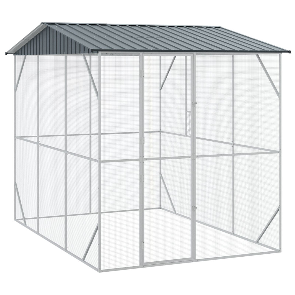 Produktbild för Fågelbur Antracit 227 x 310 x 247 cm Galvaniserat Stål