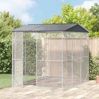 Produktbild för Fågelbur Antracit 227 x 310 x 247 cm Galvaniserat Stål