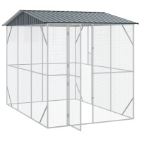 Produktbild för Fågelbur Antracit 227 x 310 x 247 cm Galvaniserat Stål