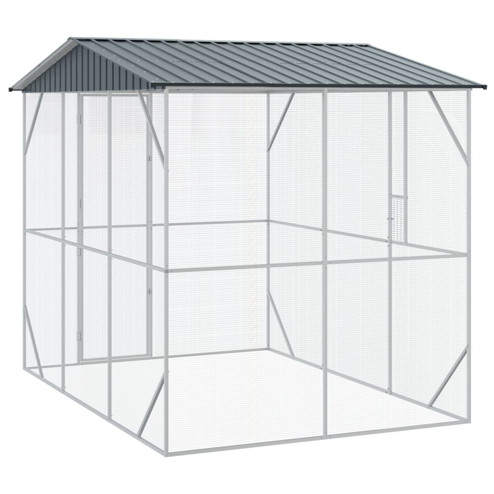Produktbild för Fågelbur Antracit 227 x 310 x 247 cm Galvaniserat Stål
