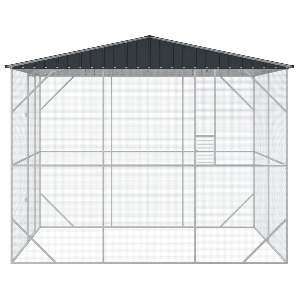 Produktbild för Fågelbur Antracit 227 x 310 x 247 cm Galvaniserat Stål