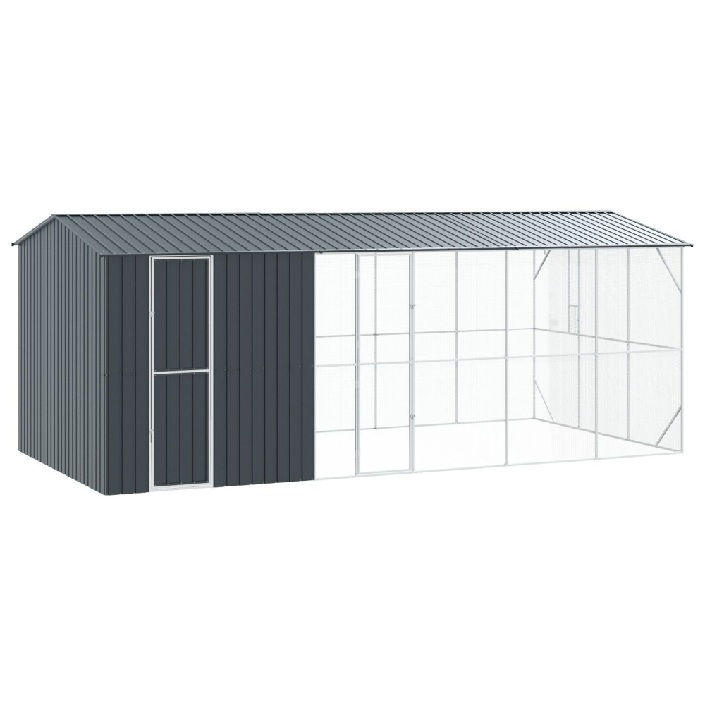Produktbild för Fågelbur Antracit 645 x 310 x 247 cm Galvaniserat Stål