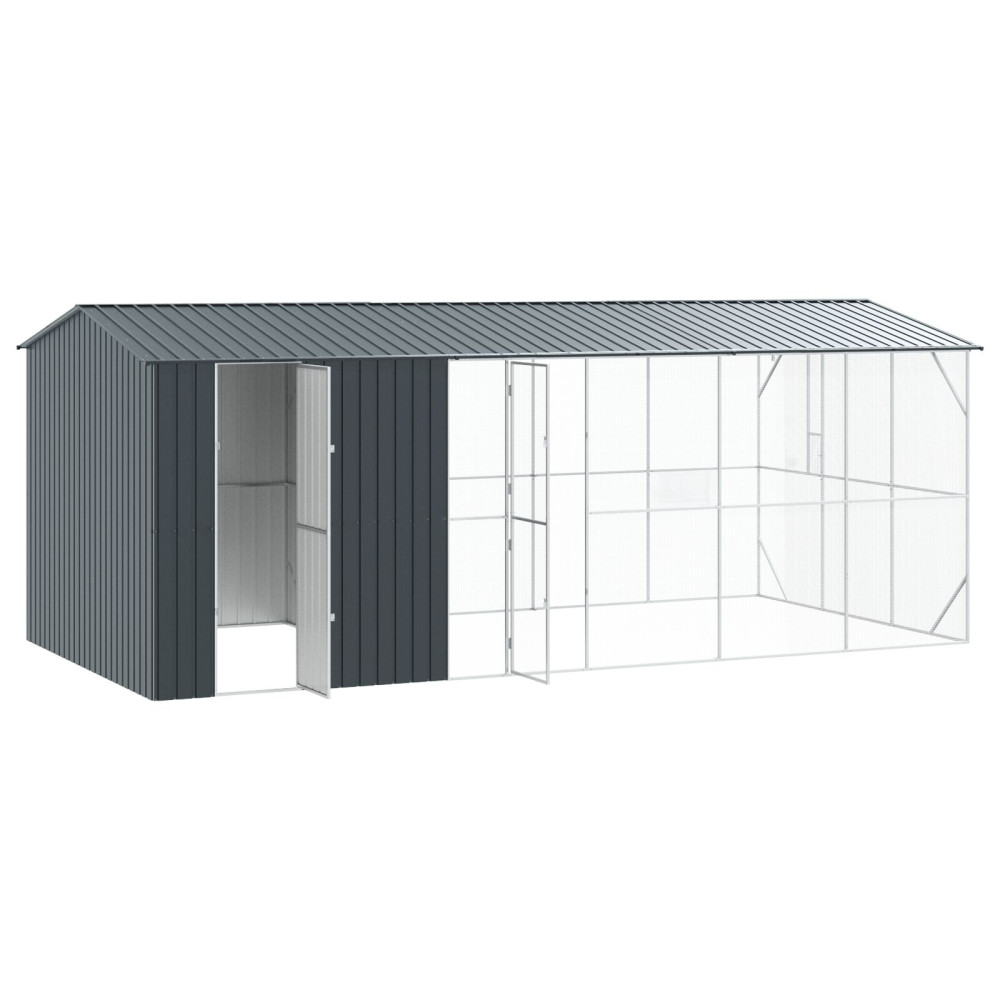 Produktbild för Fågelbur Antracit 645 x 310 x 247 cm Galvaniserat Stål