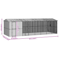 Produktbild för Fågelbur Antracit 860 x 310 x 247 cm Galvaniserat Stål