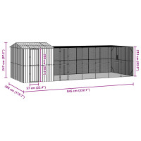 Produktbild för Fågelbur Antracit 845 x 304 x 247 cm Galvaniserat Stål