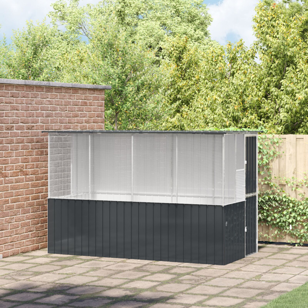 Produktbild för Fågelbur Antracit 165 x 318 x 200 cm Galvaniserat Stål