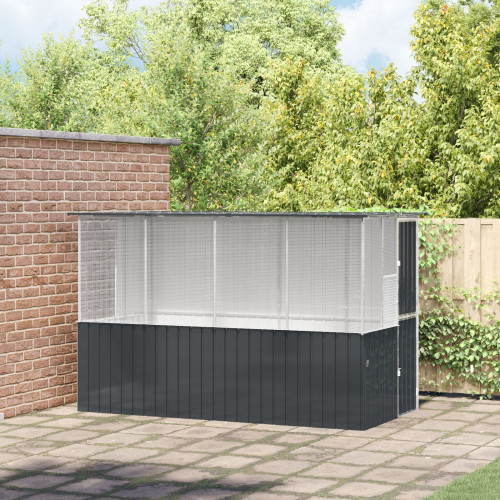 vidaXL Fågelbur Antracit 165 x 318 x 200 cm Galvaniserat Stål