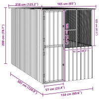 Produktbild för Fågelbur Antracit 165 x 318 x 200 cm Galvaniserat Stål