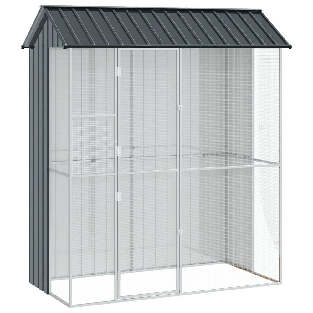 Produktbild för Fågelbur Antracit 215 x 110 x 247 cm Galvaniserat Stål