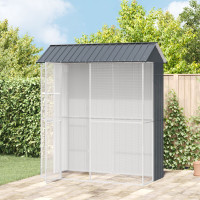 Produktbild för Fågelbur Antracit 215 x 110 x 247 cm Galvaniserat Stål