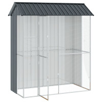 Produktbild för Fågelbur Antracit 215 x 110 x 247 cm Galvaniserat Stål