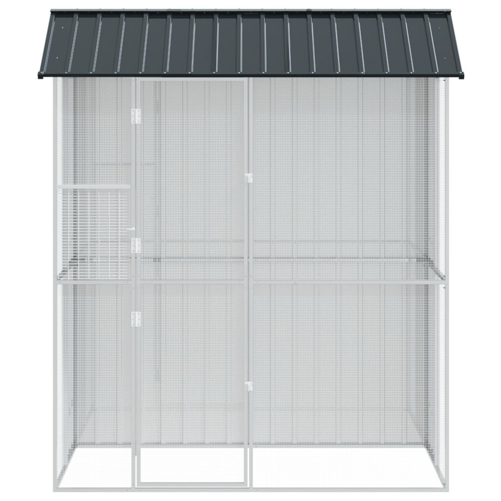 Produktbild för Fågelbur Antracit 215 x 110 x 247 cm Galvaniserat Stål