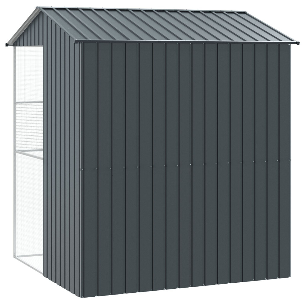 Produktbild för Fågelbur Antracit 215 x 210 x 247 cm Galvaniserat Stål