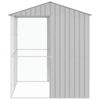 Produktbild för Fågelbur med lagring Grå 215 x 210 x 247 cm Galvaniserat Stål