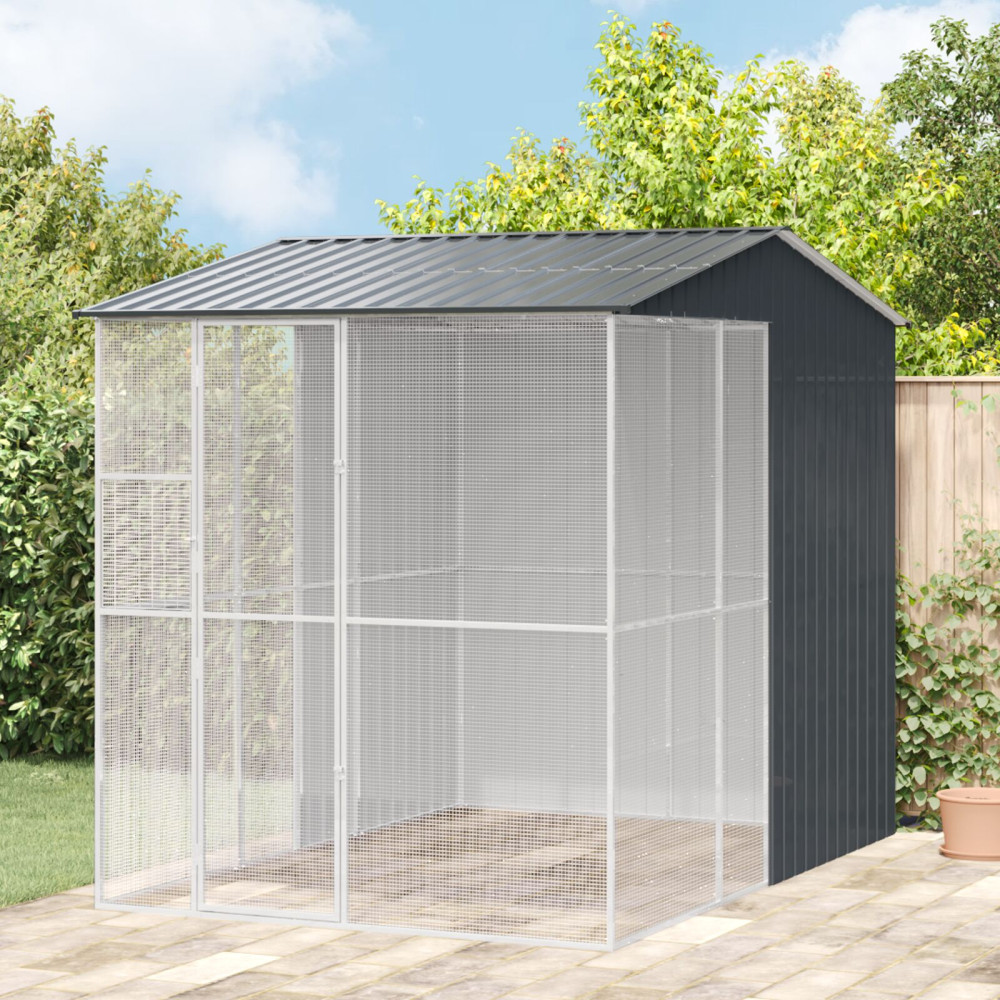 Produktbild för Fågelbur Antracit 215 x 310 x 247 cm Galvaniserat Stål