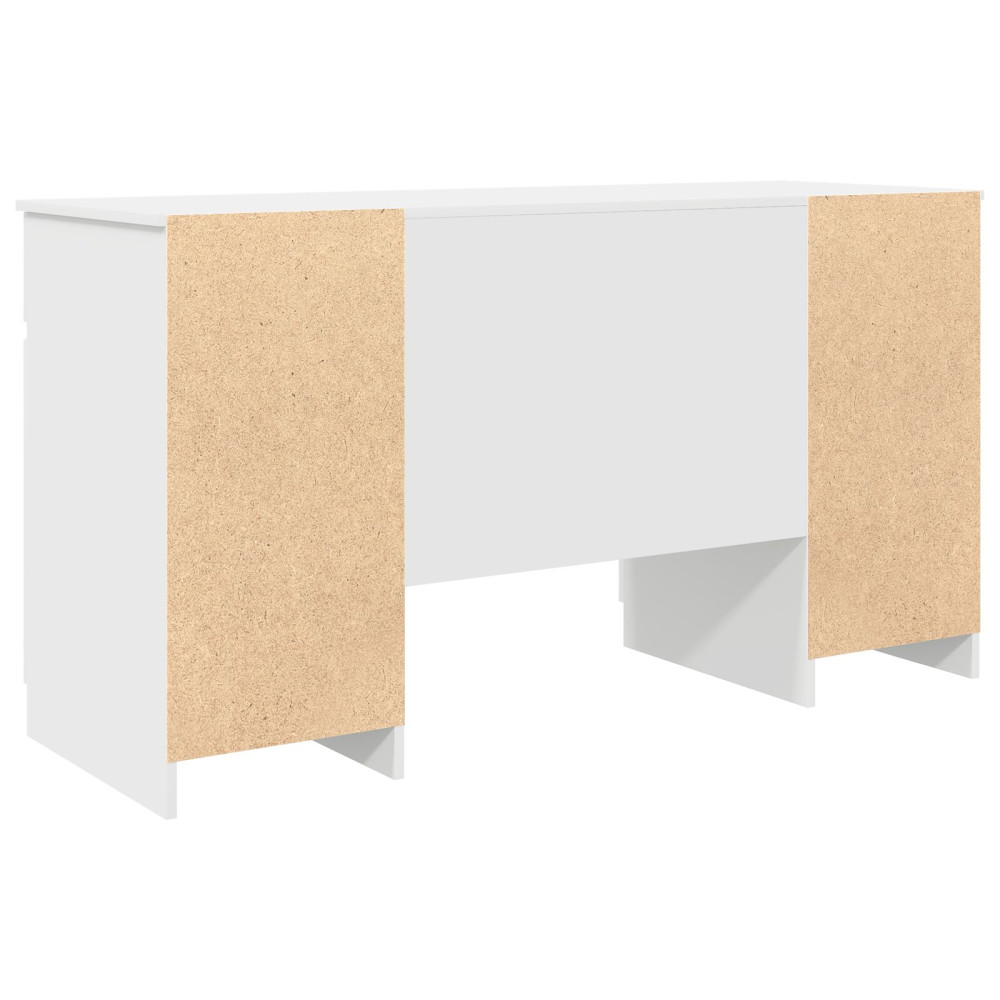 Produktbild för Skrivbord med låda Vit 140 x 49 x 76 cm Konstruerat trä