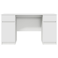 Produktbild för Skrivbord med låda Vit 140 x 49 x 76 cm Konstruerat trä