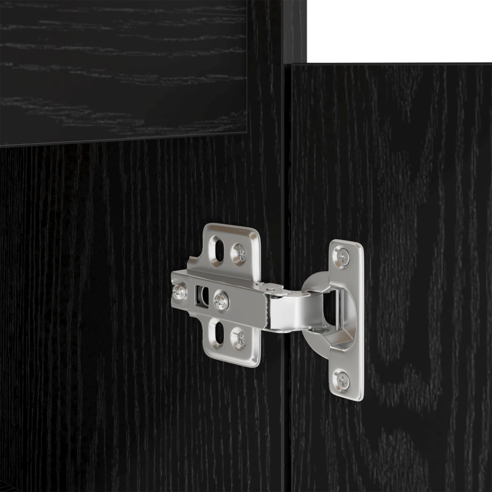 Produktbild för Skrivbord med låda Svart ek 140 x 49 x 76 cm Konstruerat trä