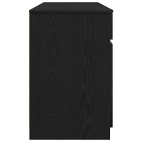 Produktbild för Skrivbord med låda Svart ek 140 x 49 x 76 cm Konstruerat trä