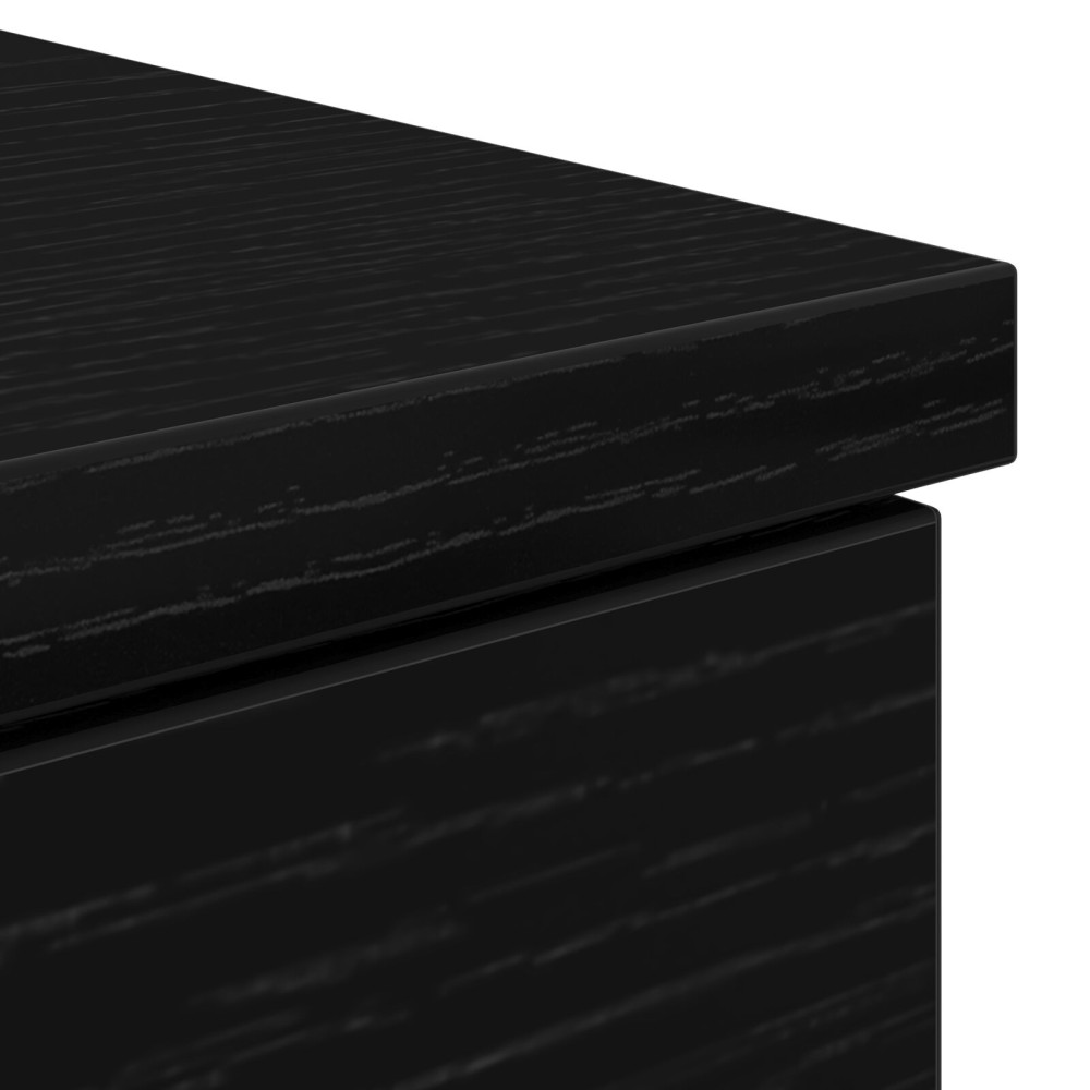 Produktbild för Skrivbord med låda Svart ek 140 x 49 x 76 cm Konstruerat trä