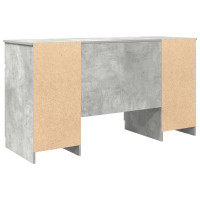 Produktbild för Skrivbord med låda Betonggrå 140 x 49 x 76 cm Konstruerat trä