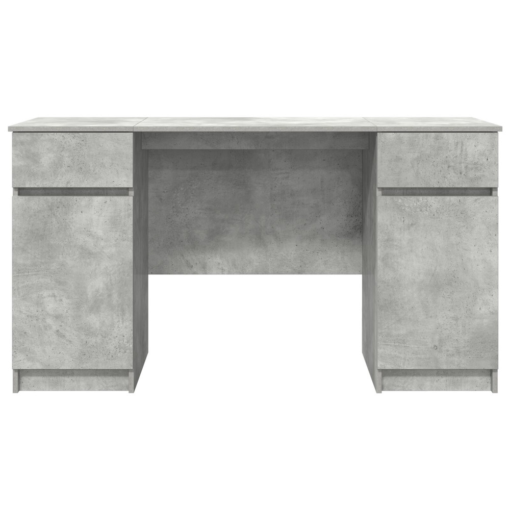 Produktbild för Skrivbord med låda Betonggrå 140 x 49 x 76 cm Konstruerat trä