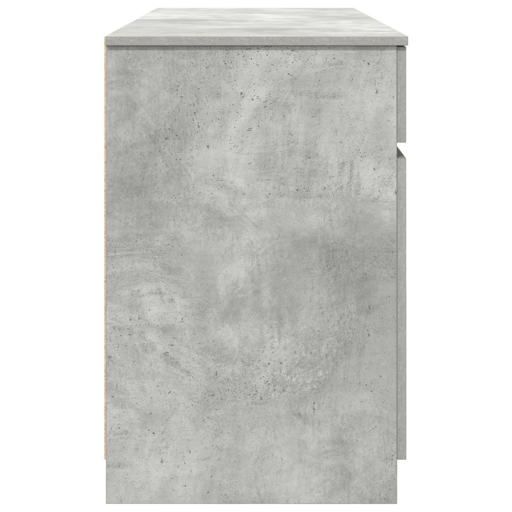 Produktbild för Skrivbord med låda Betonggrå 140 x 49 x 76 cm Konstruerat trä
