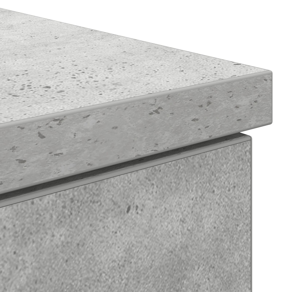 Produktbild för Skrivbord med låda Betonggrå 140 x 49 x 76 cm Konstruerat trä