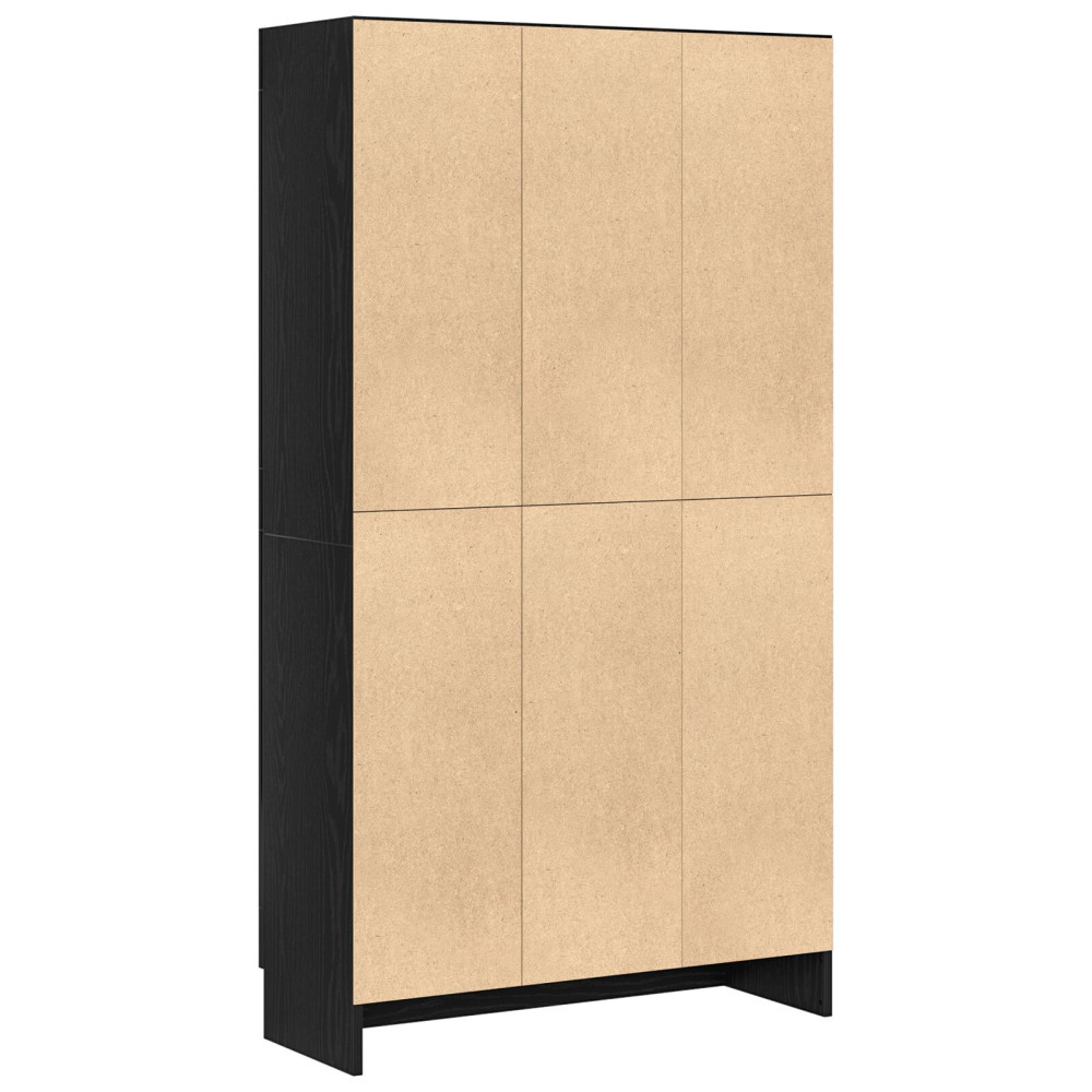 Produktbild för Bokskåp Svart Ek 82,5 x 30,5 x 150 cm Konstruerat trä