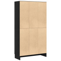 Produktbild för Bokskåp Svart Ek 82,5 x 30,5 x 150 cm Konstruerat trä