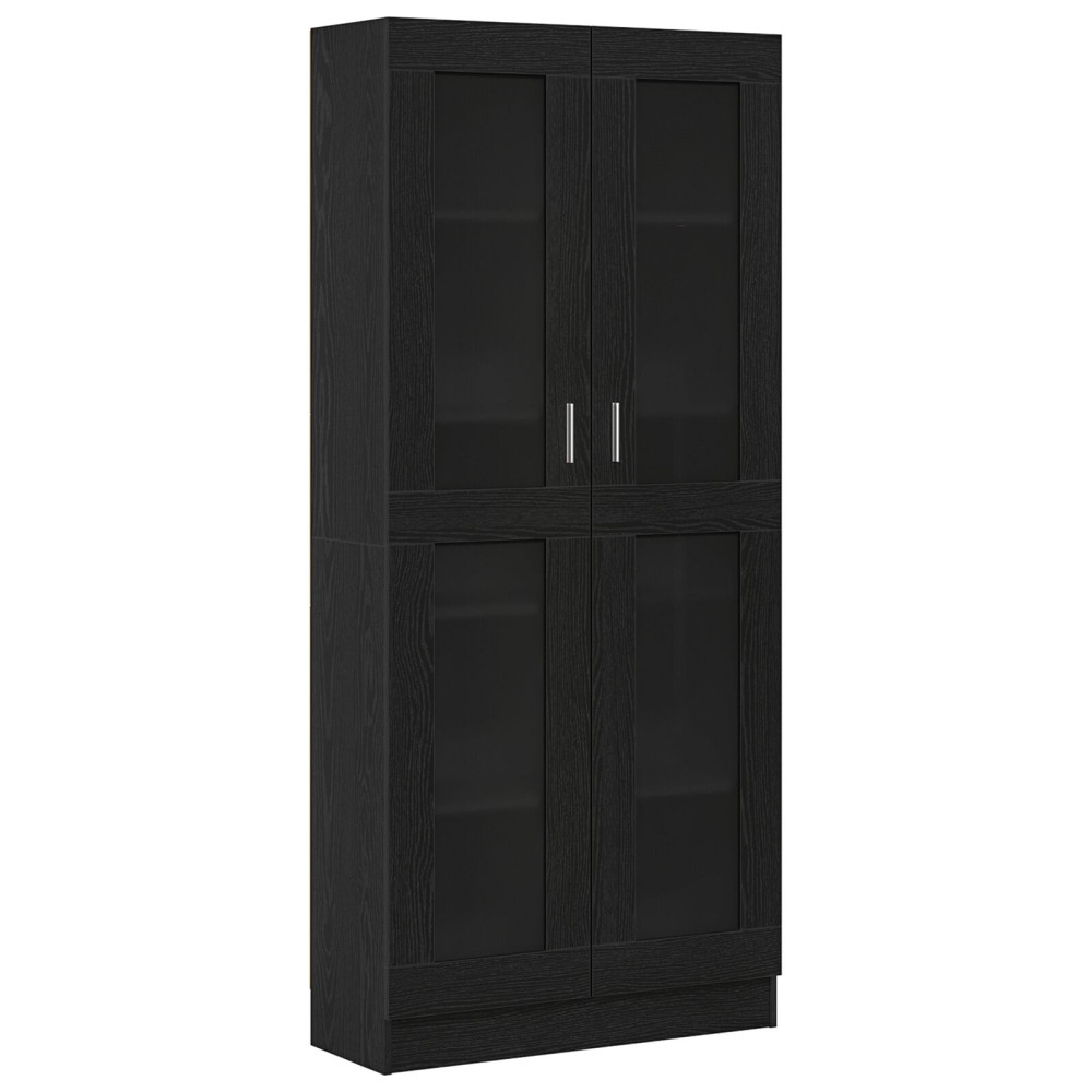 Produktbild för Bokskåp Svart ek 82,5 x 30,5 x 185 cm Konstruerat trä