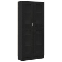 Produktbild för Bokskåp Svart ek 82,5 x 30,5 x 185 cm Konstruerat trä