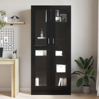 Produktbild för Bokskåp Svart ek 82,5 x 30,5 x 185 cm Konstruerat trä