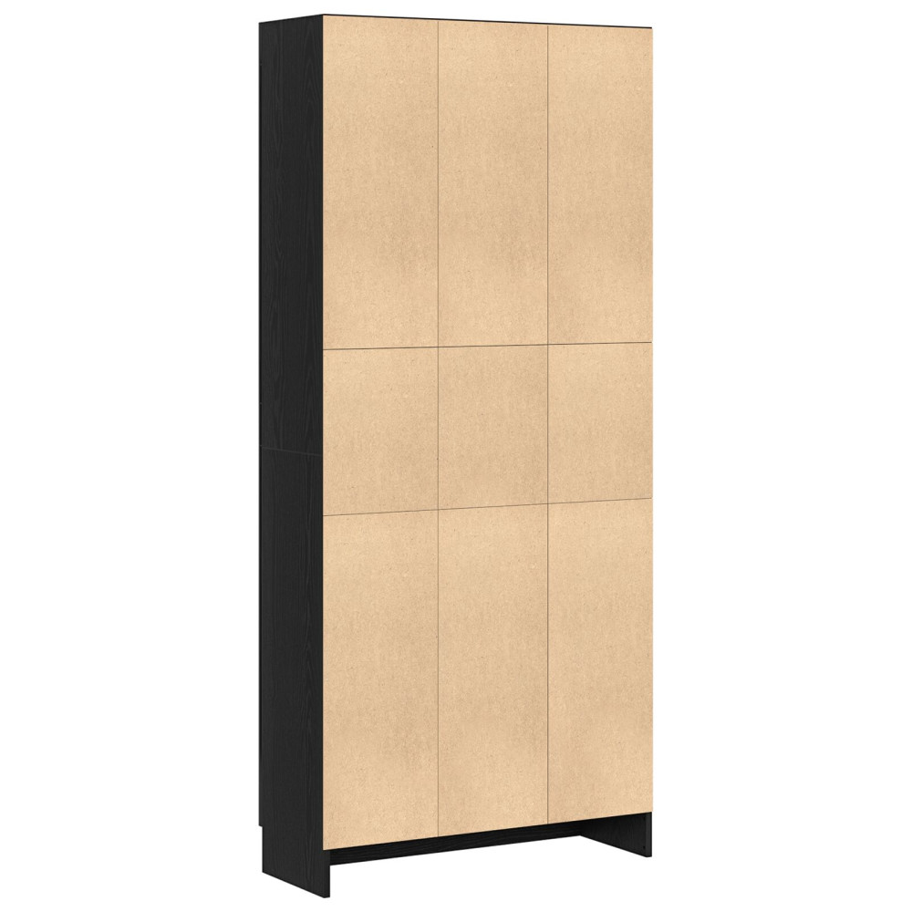 Produktbild för Bokskåp Svart ek 82,5 x 30,5 x 185 cm Konstruerat trä