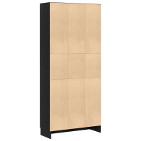 Produktbild för Bokskåp Svart ek 82,5 x 30,5 x 185 cm Konstruerat trä