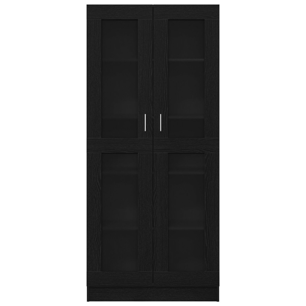 Produktbild för Bokskåp Svart ek 82,5 x 30,5 x 185 cm Konstruerat trä