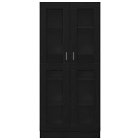 Produktbild för Bokskåp Svart ek 82,5 x 30,5 x 185 cm Konstruerat trä