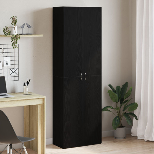 vidaXL Kontorsskåp med hylla Svart Ek 60 x 32 x 190 cm Konstruerat trä