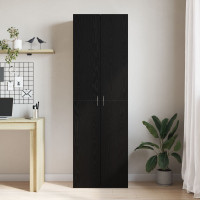 Produktbild för Kontorsskåp med hylla Svart Ek 60 x 32 x 190 cm Konstruerat trä