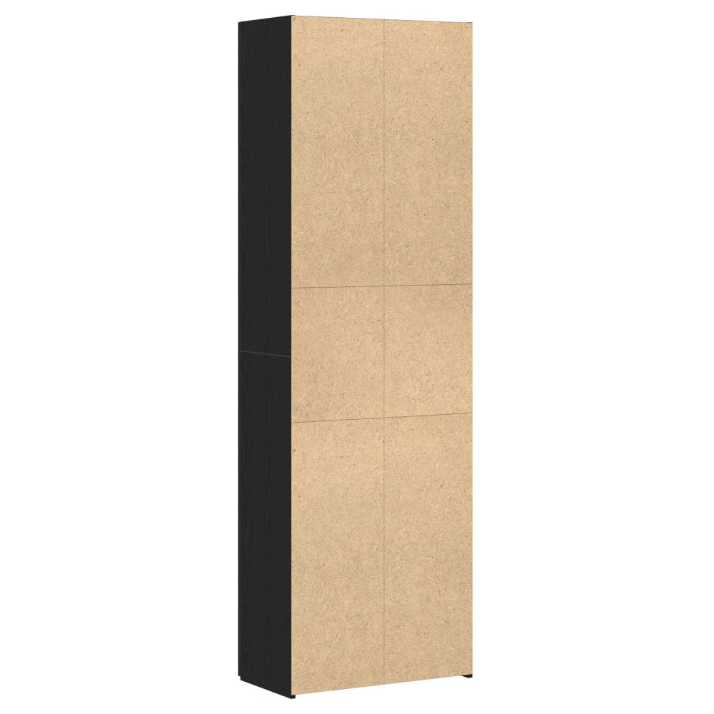 Produktbild för Kontorsskåp med hylla Svart Ek 60 x 32 x 190 cm Konstruerat trä
