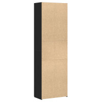 Produktbild för Kontorsskåp med hylla Svart Ek 60 x 32 x 190 cm Konstruerat trä