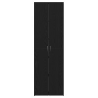 Produktbild för Kontorsskåp med hylla Svart Ek 60 x 32 x 190 cm Konstruerat trä
