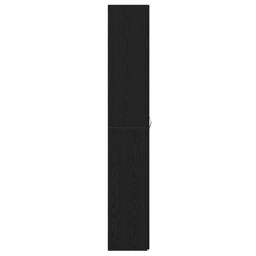 Produktbild för Kontorsskåp med hylla Svart Ek 60 x 32 x 190 cm Konstruerat trä