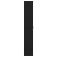 Produktbild för Kontorsskåp med hylla Svart Ek 60 x 32 x 190 cm Konstruerat trä