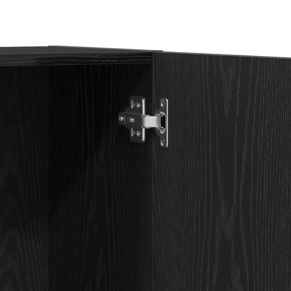 Produktbild för Kontorsskåp med hylla Svart Ek 60 x 32 x 190 cm Konstruerat trä