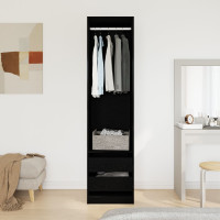 Produktbild för Garderob med låda Svart Ek 50 x 50 x 200 cm Konstruerat trä