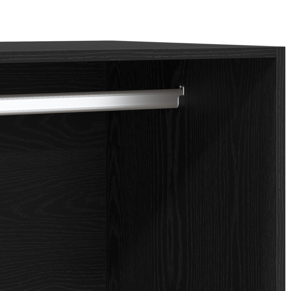 Produktbild för Garderob med låda Svart Ek 50 x 50 x 200 cm Konstruerat trä