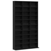 Produktbild för CD Skåp med hylla Svart Ek 101 x 23 x 177,5 cm Konstruerat trä
