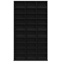 Produktbild för CD Skåp med hylla Svart Ek 101 x 23 x 177,5 cm Konstruerat trä